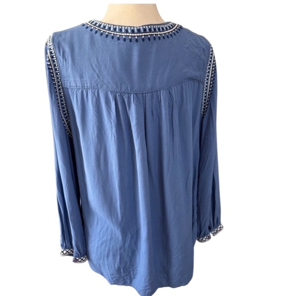 Woman Within Indigo Tunic with Embroidered Accents EUC PTP 24 - Picture 3 of 6